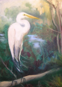 White Heron with Hardwoods